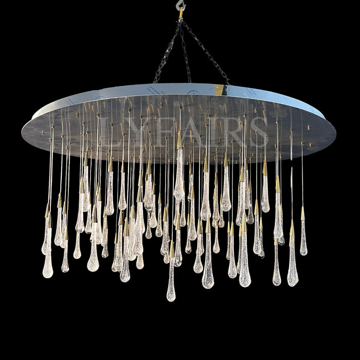 Oversized Modern Cascade Long Raindrop Crystal Chandelier