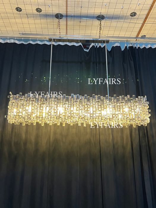 Extra Large Art Irregular Block Collection Crystal Pendant Chandelier