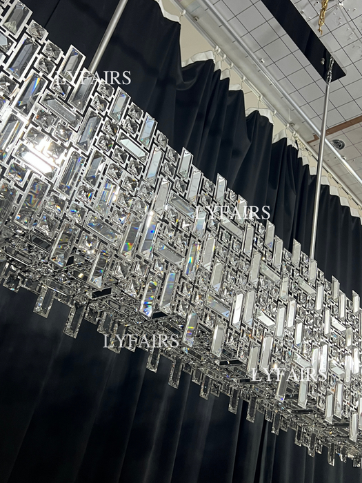 Extra Large Art Irregular Block Collection Crystal Pendant Chandelier