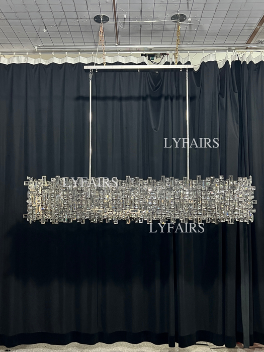 Extra Large Art Irregular Block Collection Crystal Pendant Chandelier