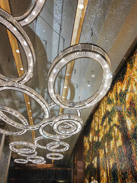 Modern Luxury Layered Fluted Crystal Ring Ceiling Light