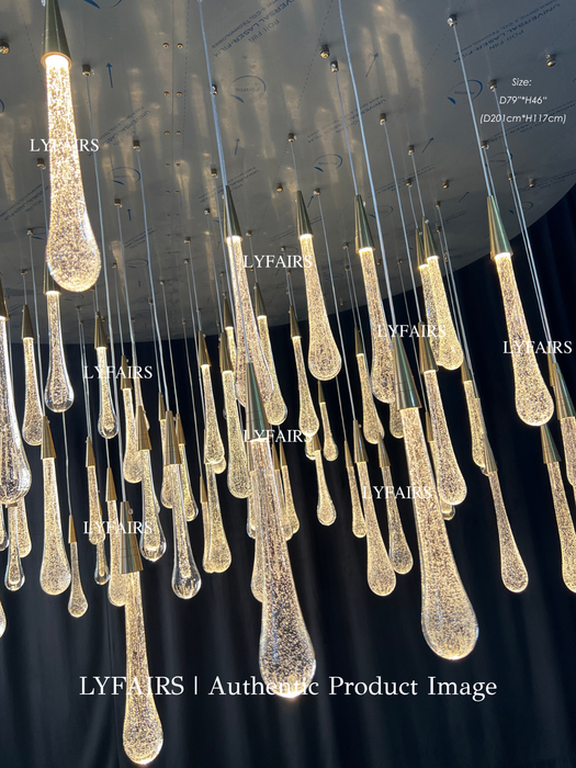 Oversized Modern Cascade Long Raindrop Crystal Chandelier