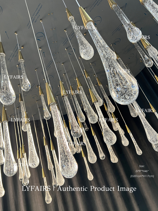 Oversized Modern Cascade Long Raindrop Crystal Chandelier