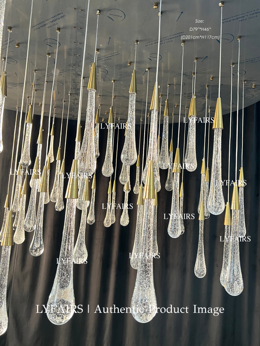 Oversized Modern Cascade Long Raindrop Crystal Chandelier