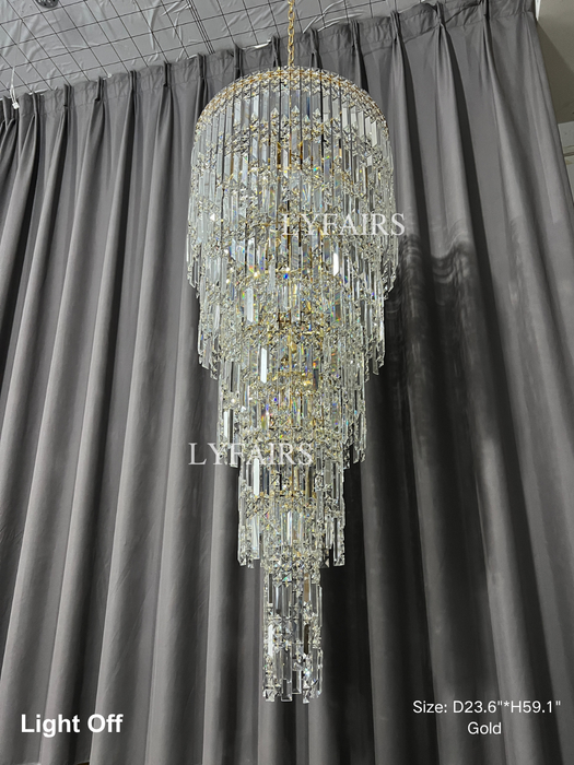 Luxury Multi-layer Crystal Chandelier for Staircase/Foyer