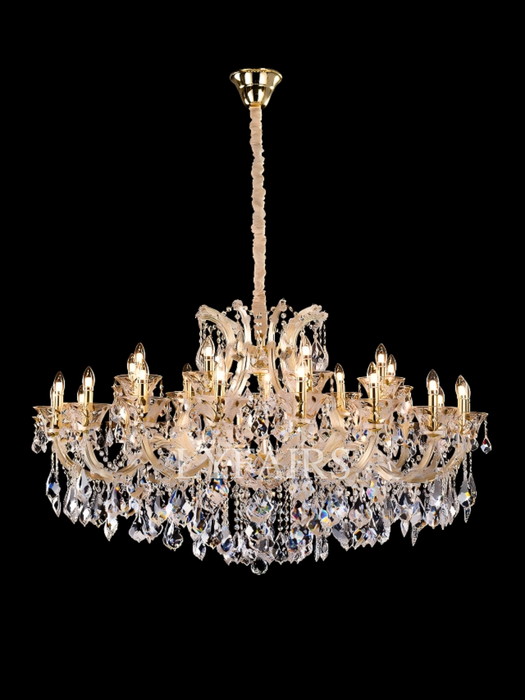 Luxury European Golden Curved Arm Candle Sparkling K9 Crystal Chandelier