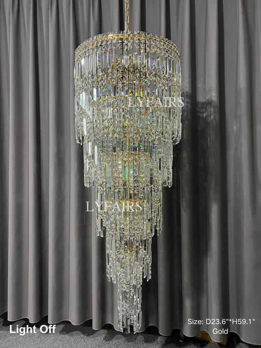 Luxury Multi-layer Crystal Chandelier for Staircase/Foyer