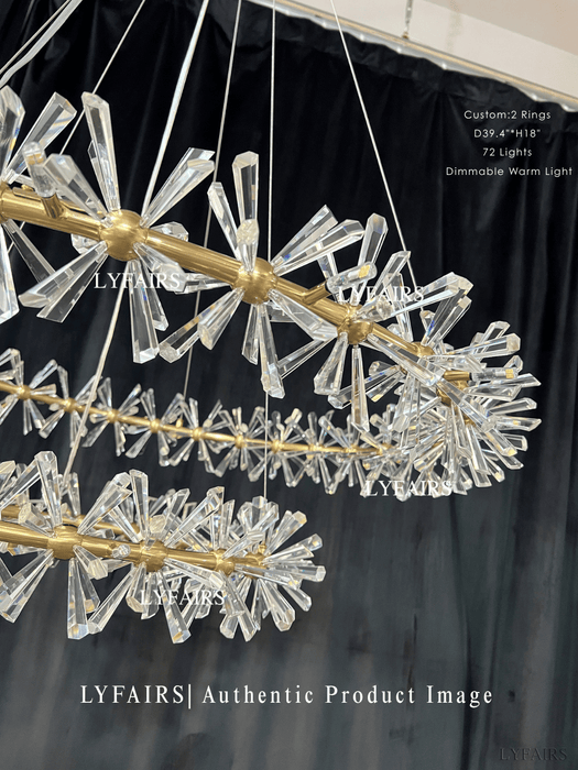 Wheel Frozen Ice Crystal Chandelier Light For Living Room/Dining Hall