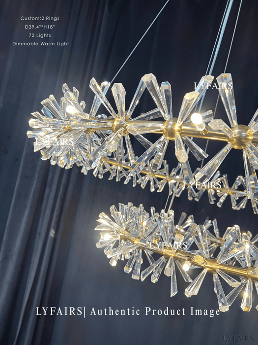 Wheel Frozen Ice Crystal Chandelier Light For Living Room/Dining Hall