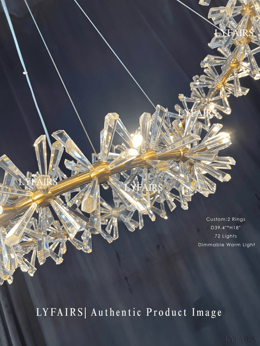 Wheel Frozen Ice Crystal Chandelier Light For Living Room/Dining Hall