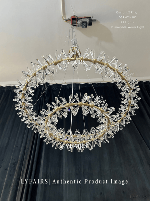 Wheel Frozen Ice Crystal Chandelier Light For Living Room/Dining Hall