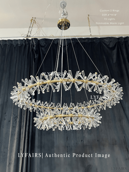 Wheel Frozen Ice Crystal Chandelier Light For Living Room/Dining Hall