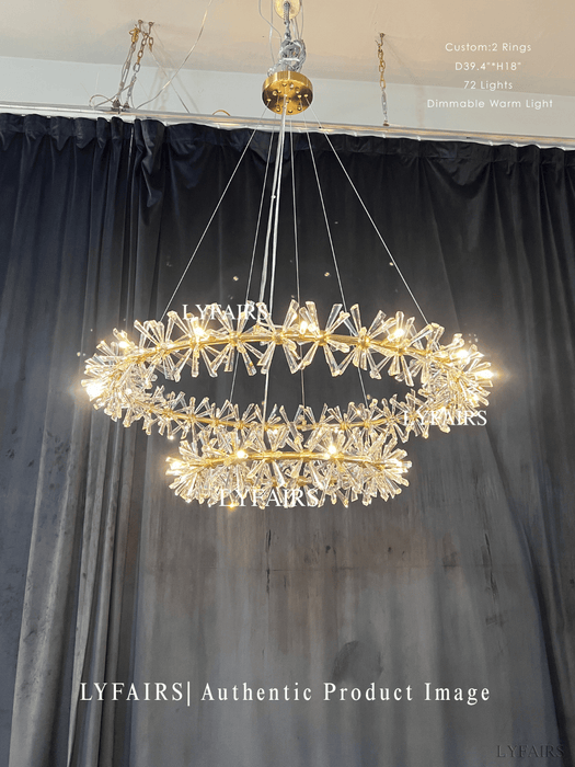 Wheel Frozen Ice Crystal Chandelier Light For Living Room/Dining Hall