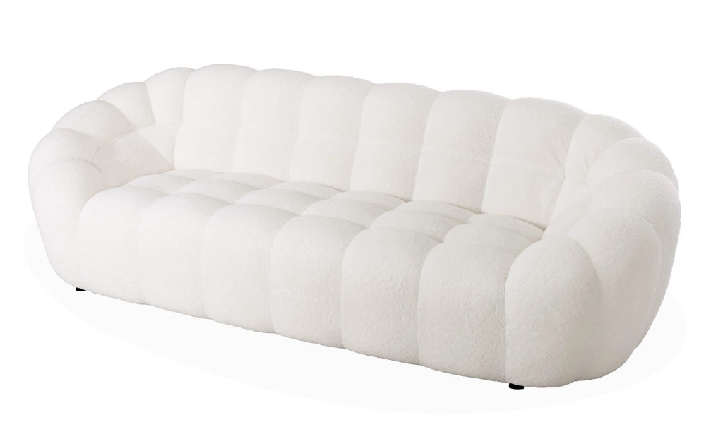 Sofá de dos plazas con forma de calabaza grande, color blanco, polar