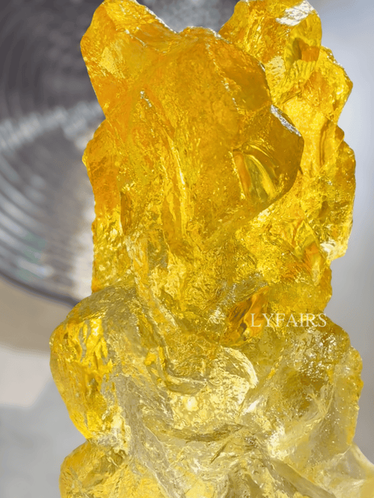 Yellow Gradient Transparent Resin Sculpture