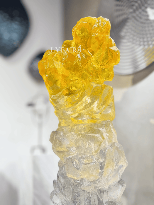 Yellow Gradient Transparent Resin Sculpture