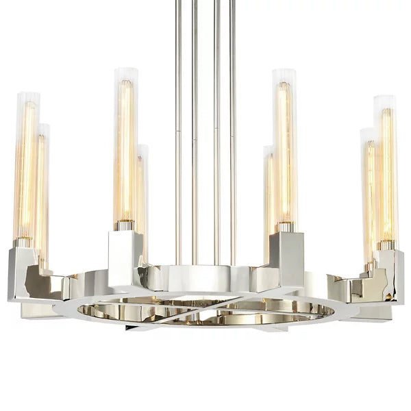Modern Linear Round/Linear Tubular Glass Chandelier for Dining Room/Kitchen Island