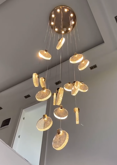 Lámpara Colgante LED de Cristal Opaco en Racimo para Escalera/Vestíbulo