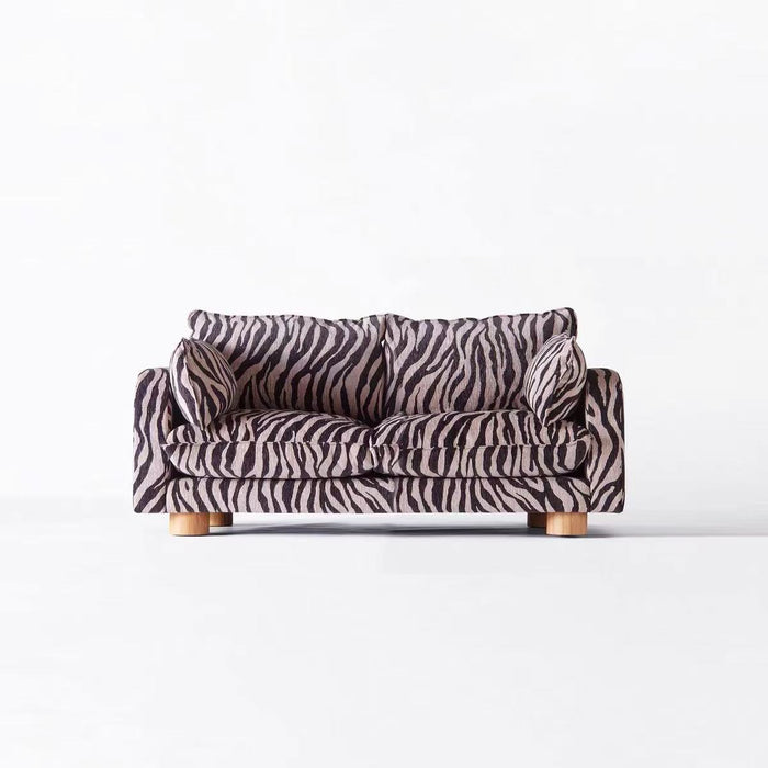 Modern Zebra‑Stripe Block Upholstered Modular Statement Sofa