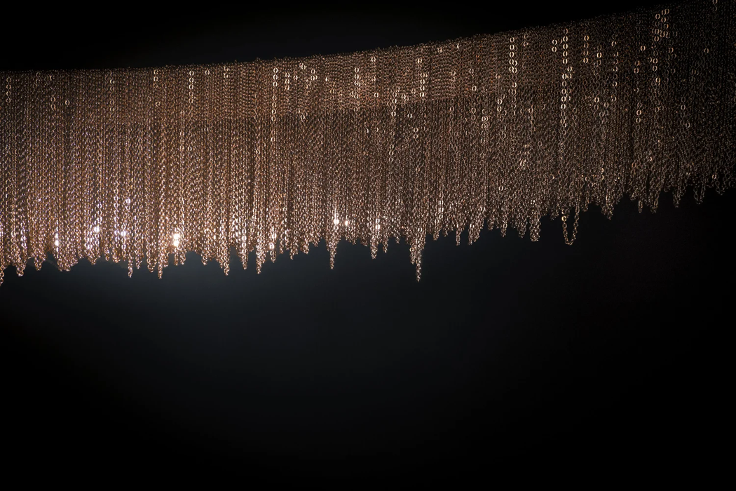 Modern Sculptural Curved Fringe Pendant Lamp