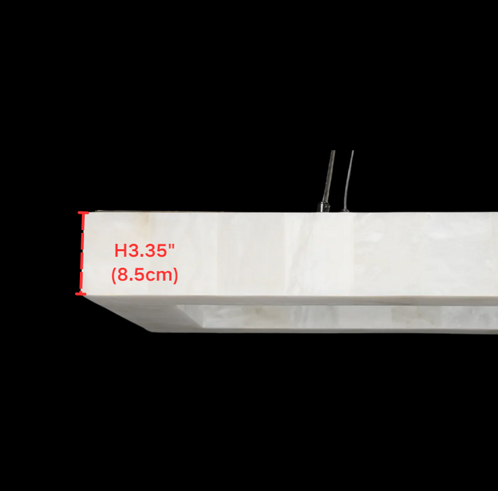 Modern Rectangular Alabaster Chandelier for Dining Room