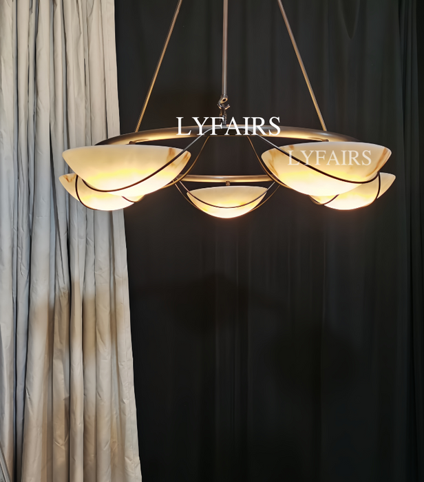 Modern Semi-Sphere Alabaster Chandelier for Dining Room/Bedroom