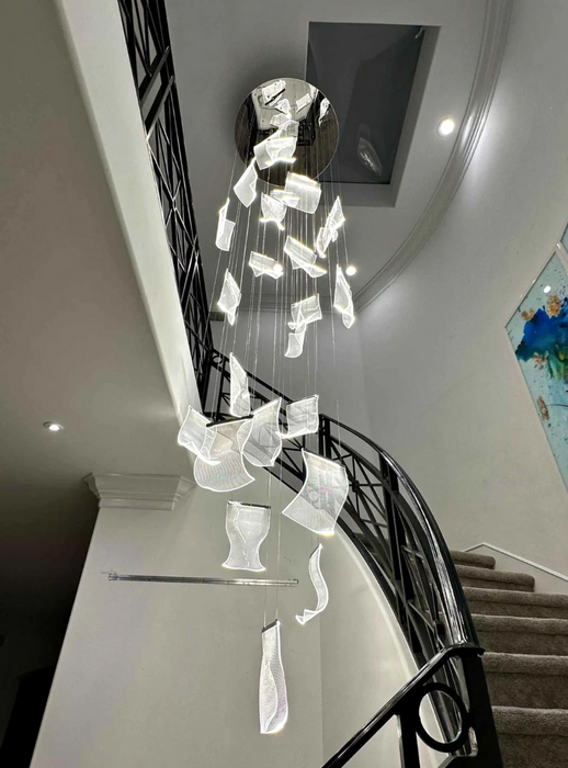 Modern Artistic Multi-tier Acrylic Light Paper LED Chandelier