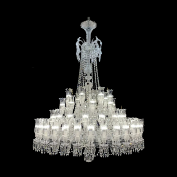 Lampadario di cristallo artistico extra large in stile francese romantico con ramo di fiori Lampadario in cristallo cromato multistrato per grande foyer/scala/corridoio