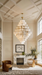 Luxury Sculpted Pyramid-Tier Alabaster Chandelier for High Ceiling