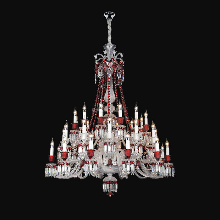 Candelabro de cristal de lujo de estilo europeo, candelabro de gran tamaño con diseño de rama artística, accesorio de iluminación para vestíbulo/escalera