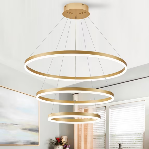 Modern Minimalist Circular Gold LED Ceiling Pendant Light