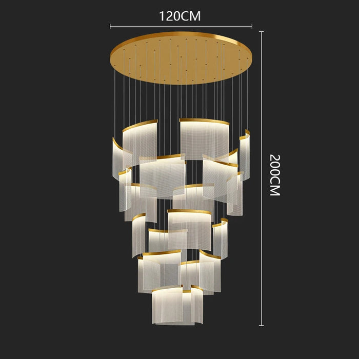 Modern Luxe Translucent Tiered Acrylic Chandelier for High Ceilings