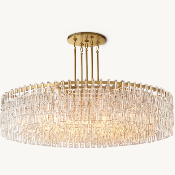 Modern Luxury Round Crystal Buckle Ring Chandelier