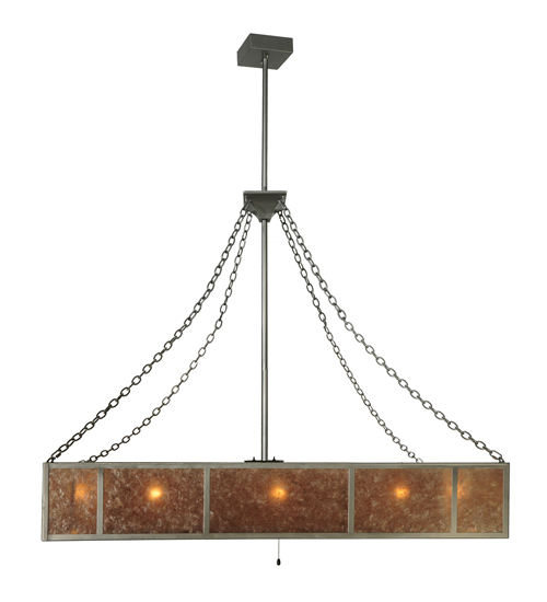 Rustic Square Frame Mica Chandelier Fan Light