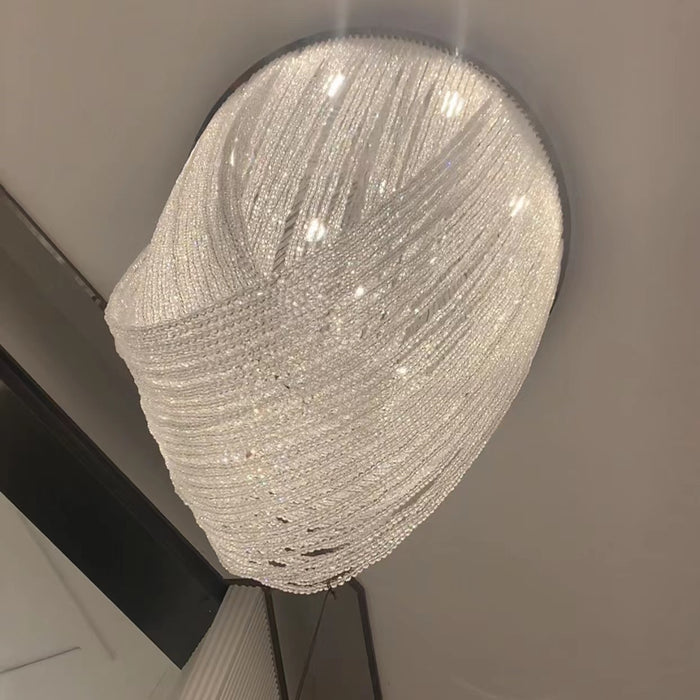 Luxury Crystal Chandelier Flush Mount Ceiling Light Fixture