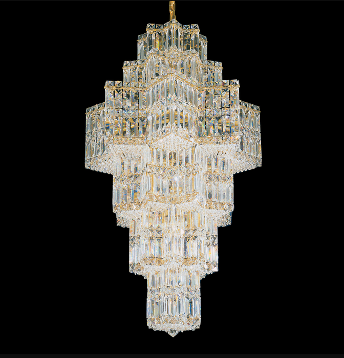 Lampadario di cristallo a più livelli extra large Plaza Hall Foyer Soggiorno Scala Apparecchio di illuminazione a soffitto con finitura cromata / argento