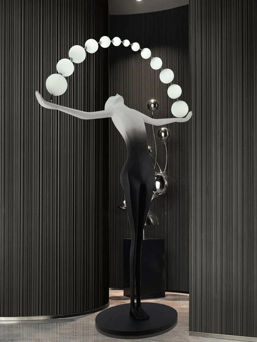 Black and White Gradient Sculpture Floor Lamp