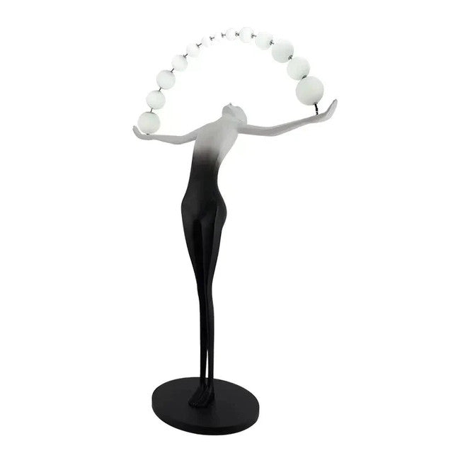 Black and White Gradient Sculpture Floor Lamp