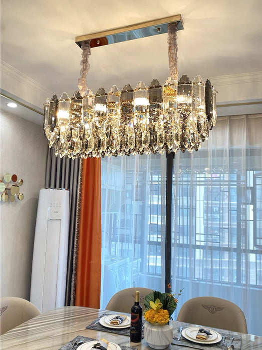 Lámpara de techo moderna de lujo K9 de cristal, accesorios de iluminación para sala de estar y comedores de isla de cocina