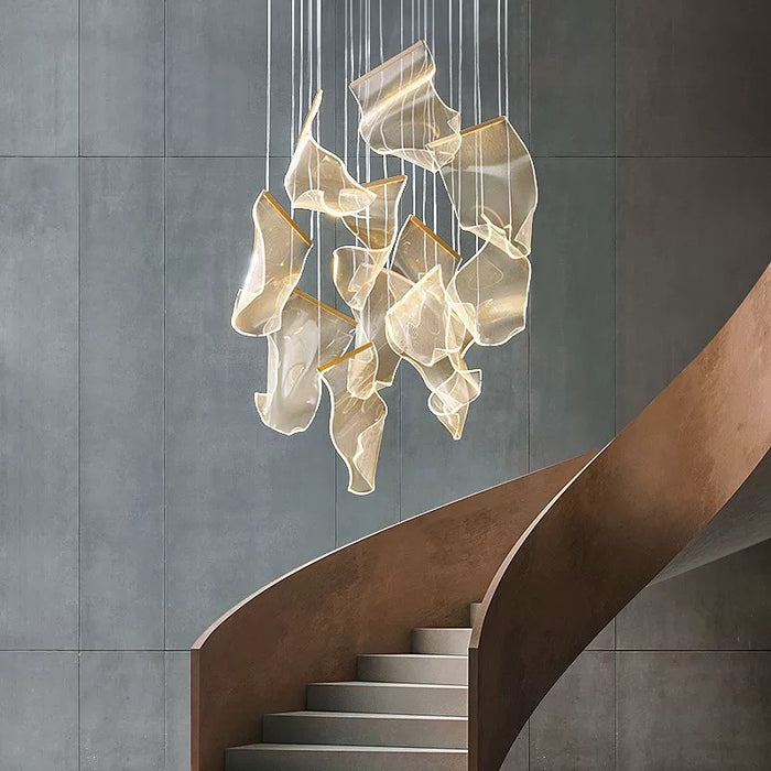 Modern Artistic Multi-tier Acrylic Light Paper LED Chandelier