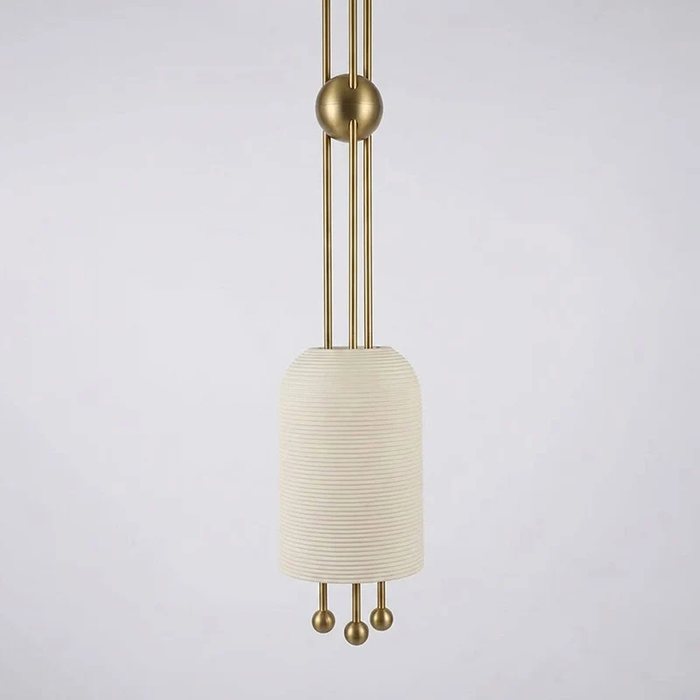 Modern Ribbed Glass Mini Sphere Single Pendant Light