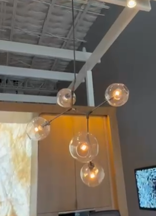 Modern Molecular Branching Bubble Glass Chandelier