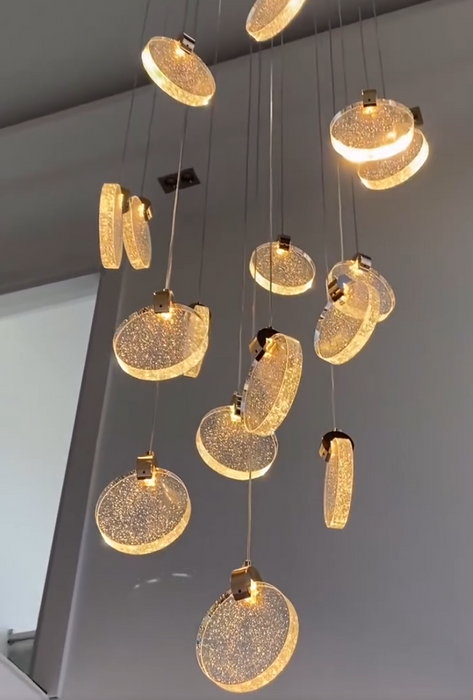 Lámpara Colgante LED de Cristal Opaco en Racimo para Escalera/Vestíbulo