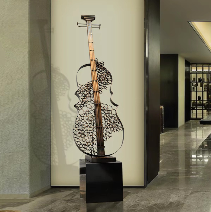 Artistic Melody Lattice Violin Sculpture