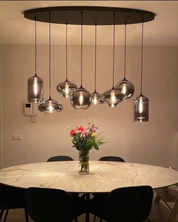 Modern Glass Lamp Designer Chandelier Customized 10 LED Lights with Oval Base