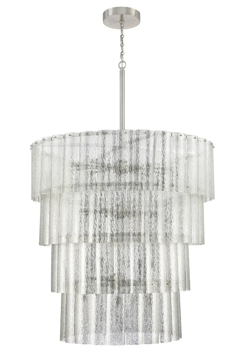 Lámpara de araña de cristal redonda de 3/4 capas de lujo ligera moderna