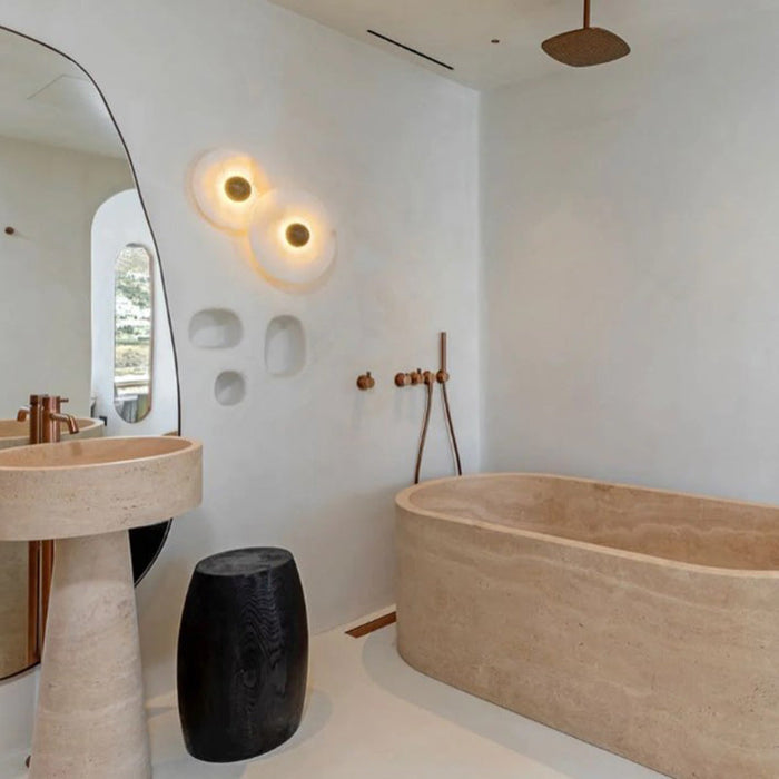 Modern Round Alabaster Cluster Wall Lamp