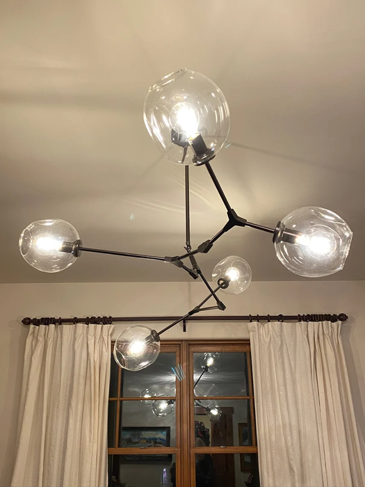 Modern Molecular Branching Bubble Glass Chandelier