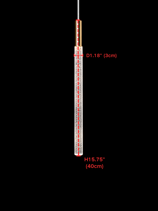 Modern Floating Clear&Orange Cylindrical Crystal Chandelier for High-ceiling