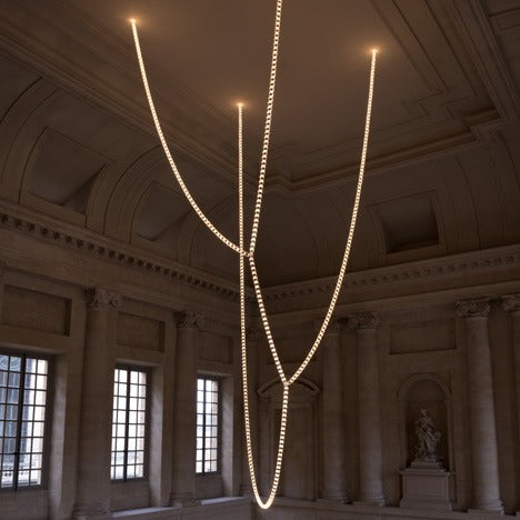 Vintage Chain-Style Long Pendant Light Fixture for High Ceilings